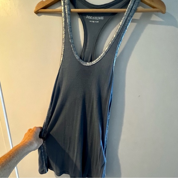 Zadig+Voltaire Ander Foil Tank in Horizon XS - Picture 2 of 4